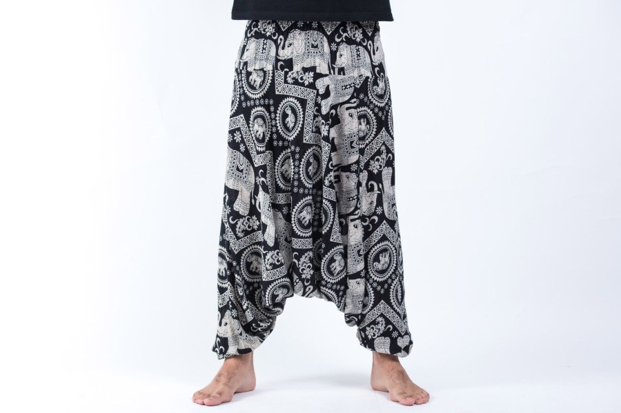 Men HaremPants | Imperial Elephant Drop Crotch Men'S Elephant Pants In Black