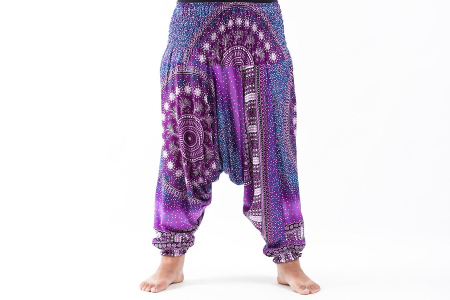 Women HaremPants | Plus Size Tribal Chakras 2-In-1 Jumpsuit Harem Pants In Purple