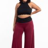 Women HaremPants | Plus Size Wide Leg Palazzo Harem Pants Cotton Spandex In Solid Red