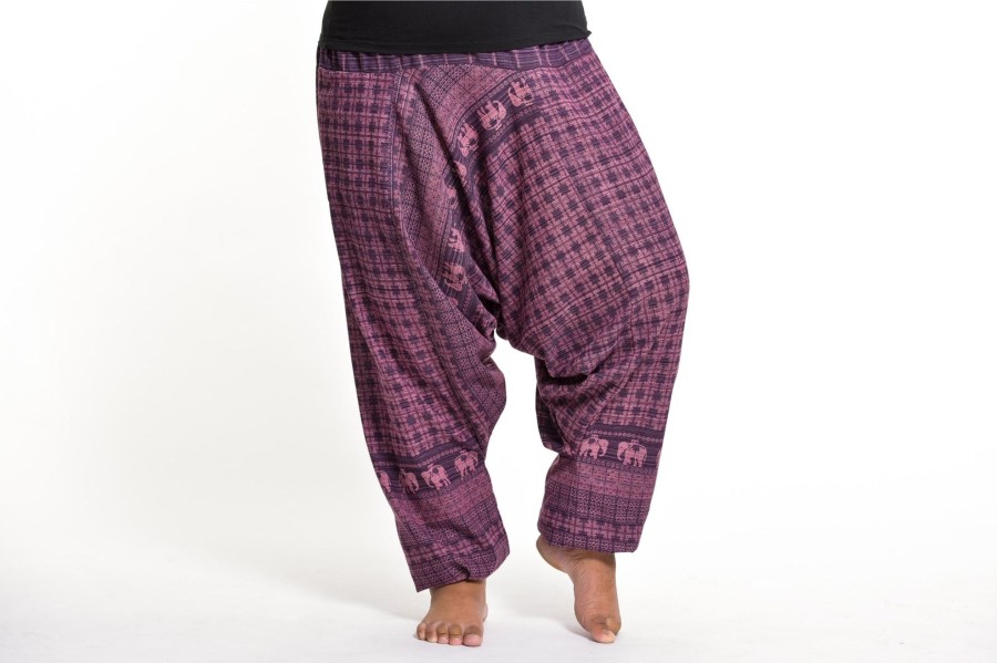 Plus Size HaremPants | Plus Size Hill Tribe Elephant Women'S Elephant Pants In Purple