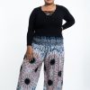 Women HaremPants | Plus Size Paisley Mandalas Women'S Harem Pants In Silver Gray