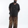 Men HaremPants | Plus Size Peacock Eye Men'S Harem Pants In Brown