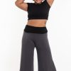 Women HaremPants | Plus Size Wide Leg Palazzo Harem Pants Cotton Spandex In Solid Gray