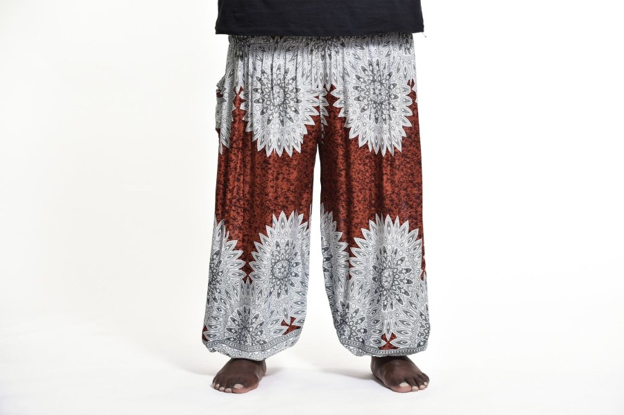 Plus Size HaremPants | Plus Size Marble Mandalas Men'S Harem Pants In Brown