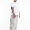 Plus Size HaremPants | Plus Size Men'S Ribbed Cotton Pants In Blue