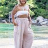 Plus Size HaremPants | Plus Size Women'S Ribbed Cotton Pants In Pink