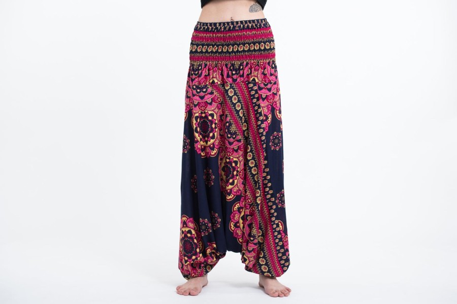 Women HaremPants | Lotus Mandalas 2-In-1 Jumpsuit Harem Pants In Navy