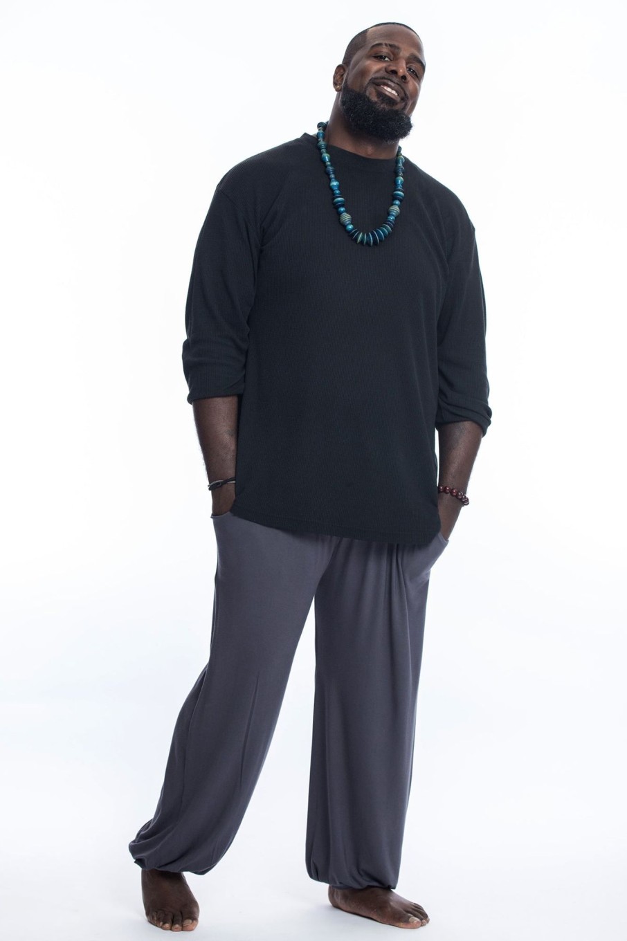 Plus Size HaremPants | Plus Size Cotton Men Harem Pants In Solid Gray