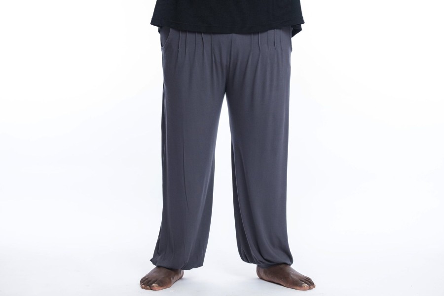 Plus Size HaremPants | Plus Size Cotton Men Harem Pants In Solid Gray