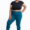 Women HaremPants | Plus Size Solid Color Cotton Leggings In Blue