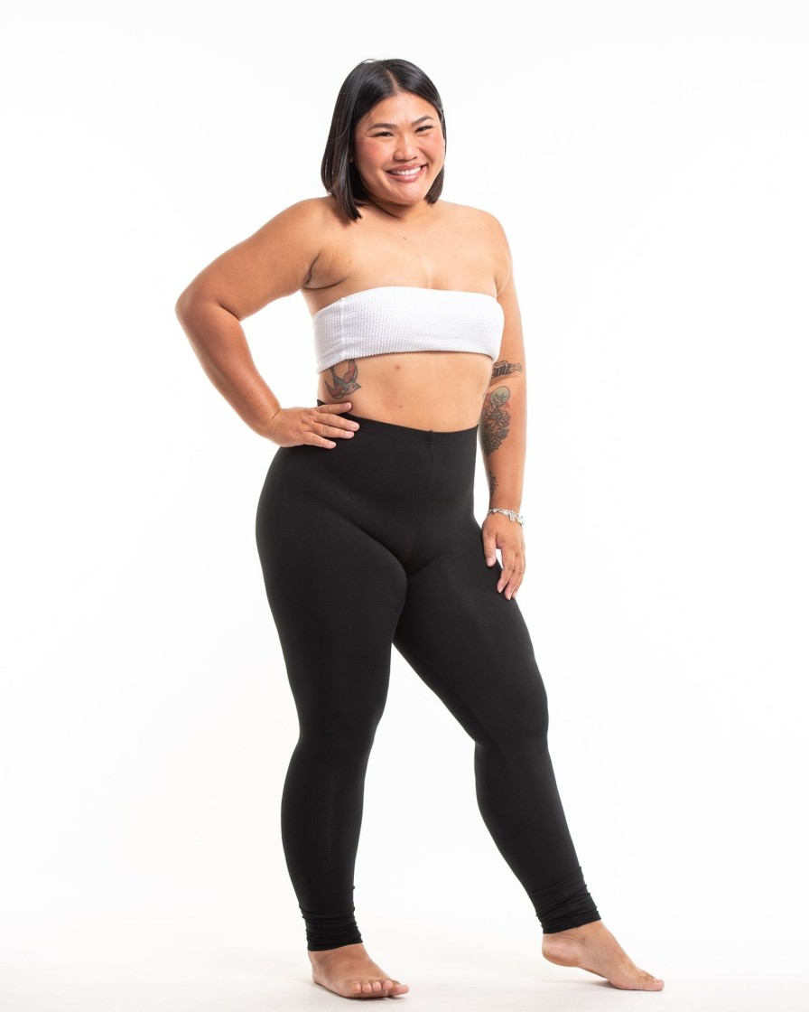 Plus Size HaremPants | Plus Size Solid Color Leggings In Black