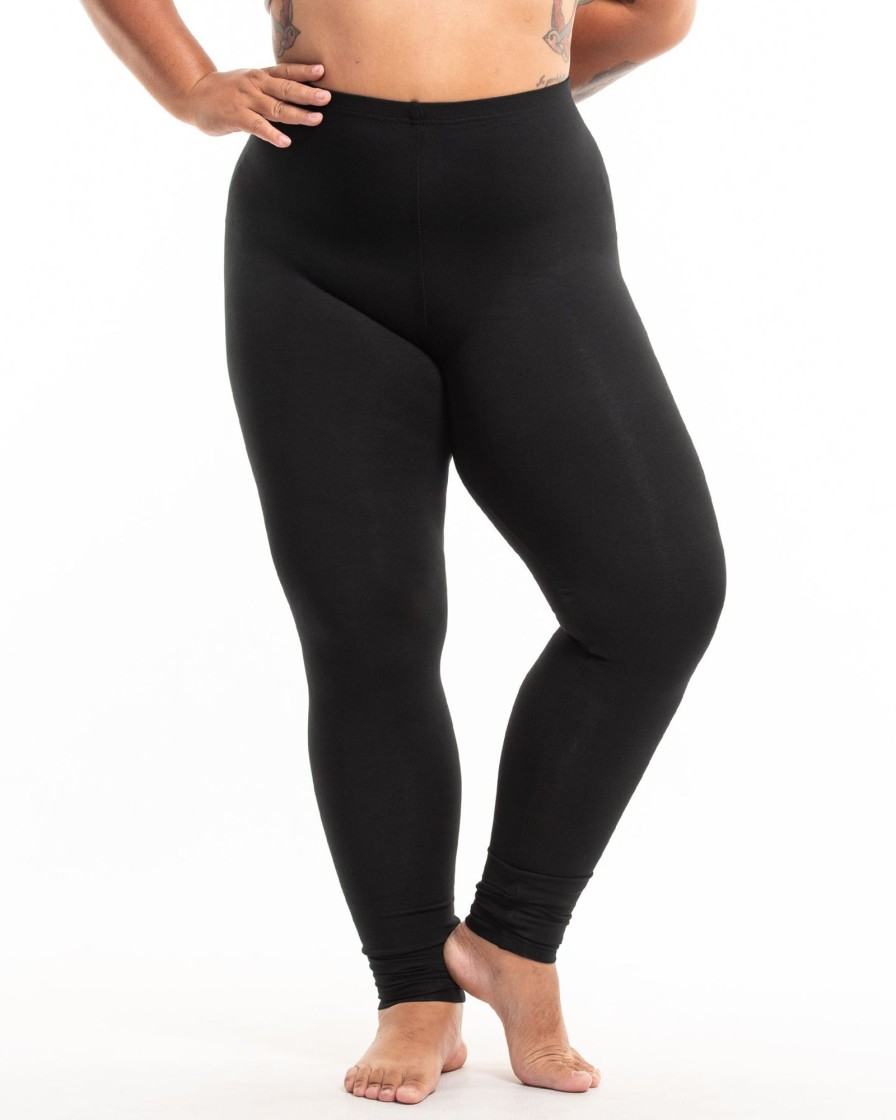 Plus Size HaremPants | Plus Size Solid Color Leggings In Black