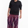 Plus Size HaremPants | Plus Size Paisley Feathers Men'S Harem Pants In Purple