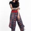 Women HaremPants | Clovers Thai Hill Tribe Fabric Women'S Harem Pants With Ankle Straps In Blue