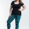 Plus Size HaremPants | Plus Size Oval Swirls Tie Dye Cotton Leggings In Blue