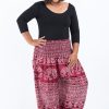 Plus Size HaremPants | Plus Size Marble Elephant Women'S Elephant Pants In Red