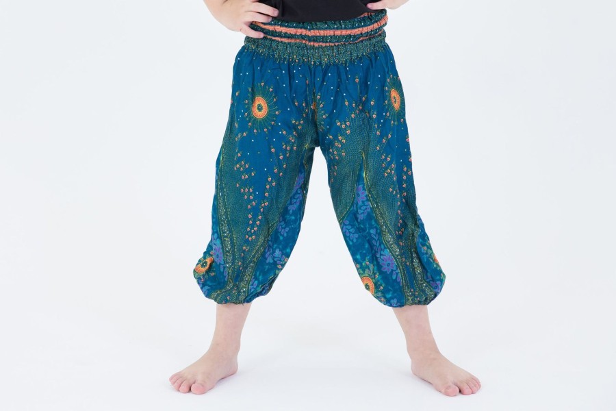 Kids HaremPants | Peacock Eye Kids Harem Pants In Turquoise