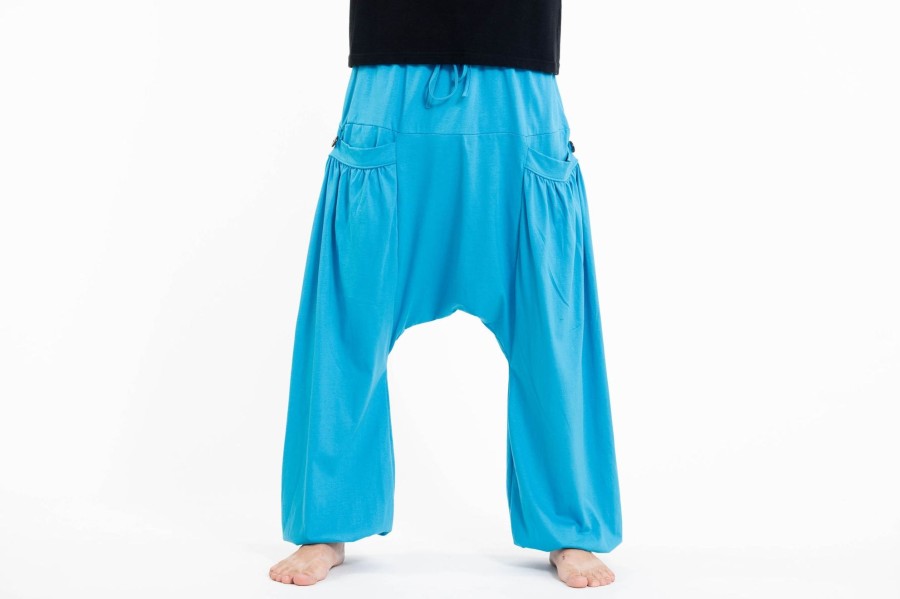 Men HaremPants | Cotton Men Harem Pants In Solid Light Blue