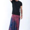 Men HaremPants | Geometric Mandalas Drop Crotch Men'S Harem Pants In Blue