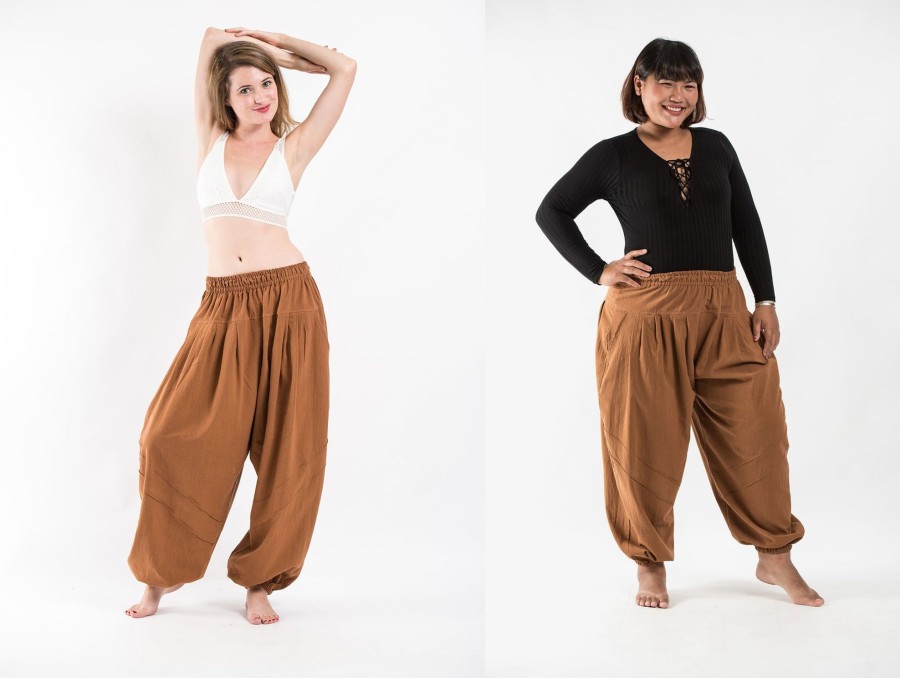 Women HaremPants | Genie Women'S Cotton Harem Pants In Brown