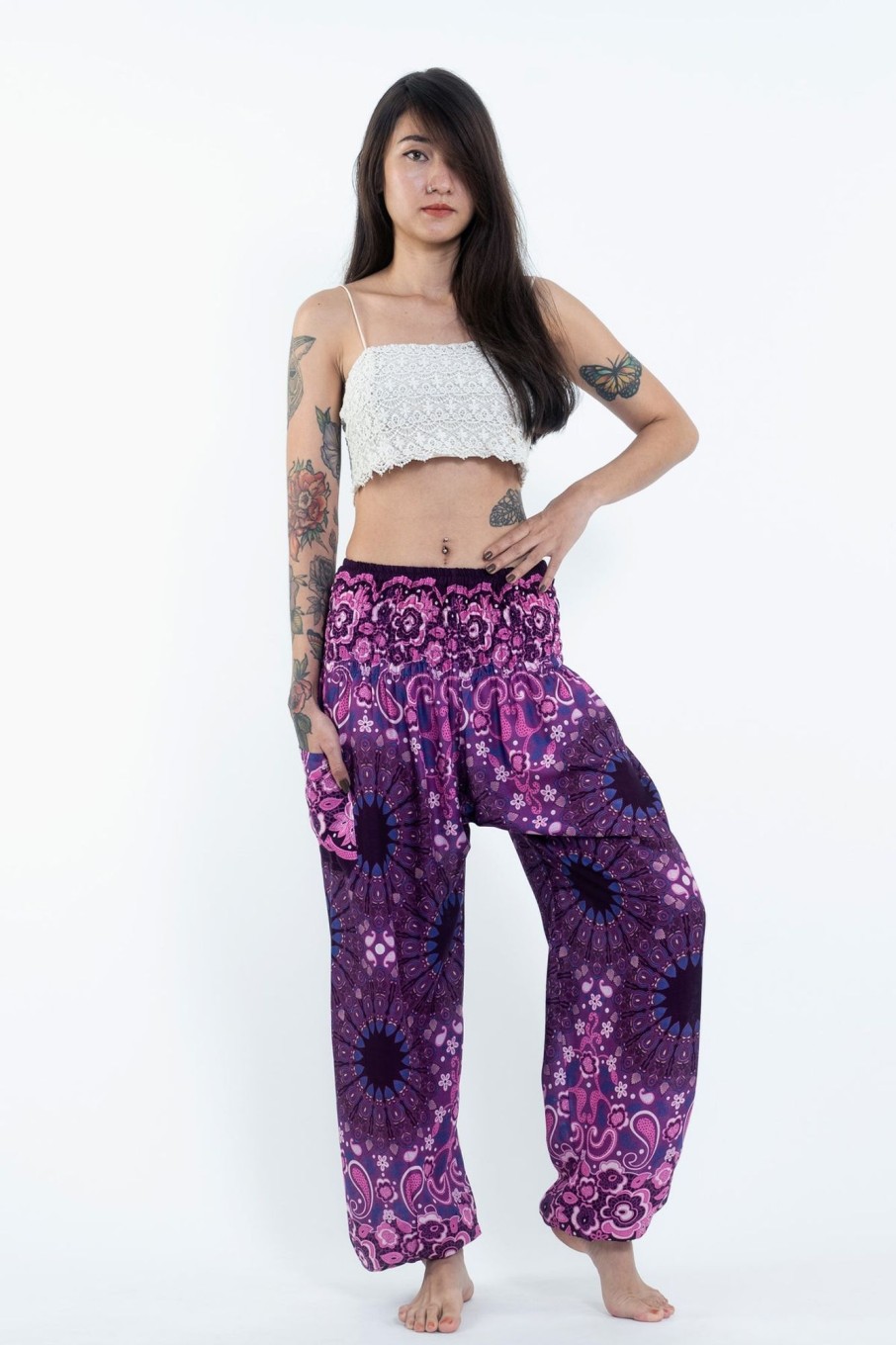 Women HaremPants | Paisley Mandalas Women'S Harem Pants In Purple