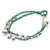 Accessories HaremPants | Silver Color Bell Waxed Cotton Bracelets In Green