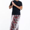 Men HaremPants | Floral Drop Crotch Men'S Harem Pants In White