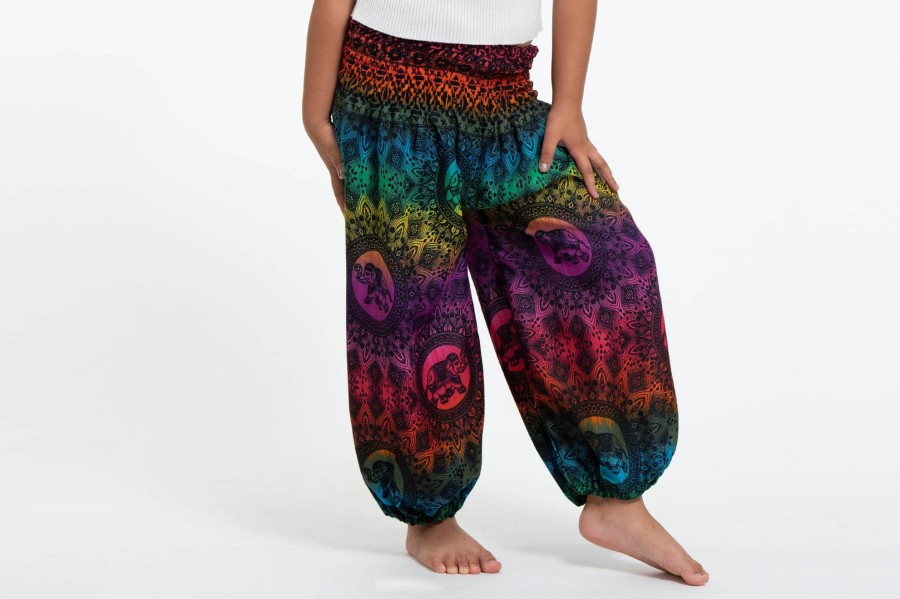 Kids HaremPants | Rainbow Elephant Kids Elephant Pants In Purple