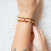 Accessories HaremPants | Brass Bead And Stone Double Strand Bracelets Orange