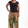 Women HaremPants | Plus Size Geometric Mandalas Women'S Harem Pants In Olive