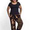 Plus Size HaremPants | Plus Size Tie Dye Cotton Women Harem Pants In Orange Black