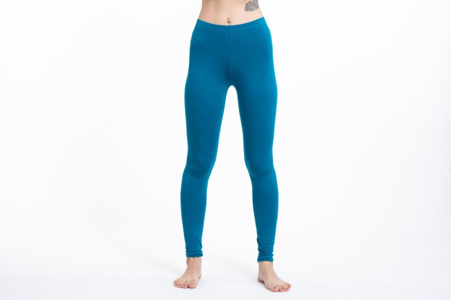 Women HaremPants | Solid Color Cotton Leggings In Blue