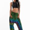 Women HaremPants | Tie Dye Cotton Women Harem Pants In Green Blue