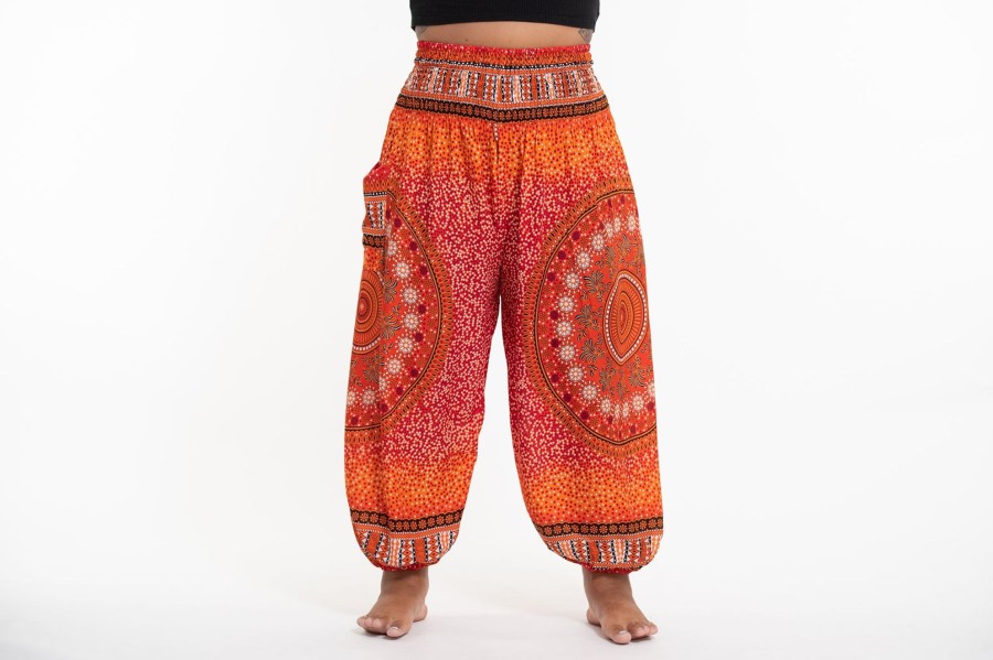 Plus Size HaremPants | Plus Size Tribal Chakras Women'S Harem Pants In Orange