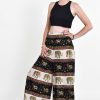 Women HaremPants | Elephant Bliss Palazzo Style Elephant Pants In Black