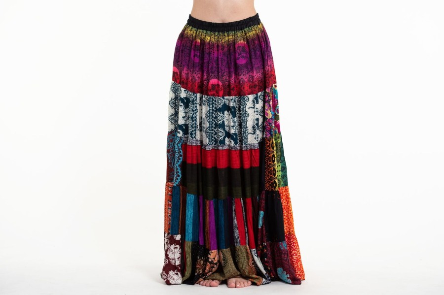 Women HaremPants | Patchwork Long Skirt In Prints Multi