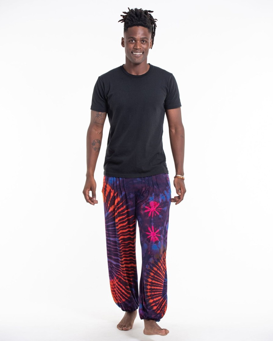 Men HaremPants | Tie Dye Cotton Men Harem Pants In Purple