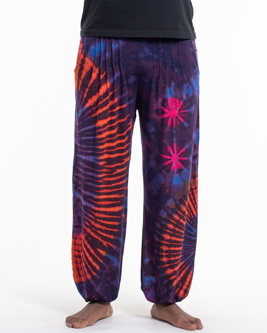 Men HaremPants | Tie Dye Cotton Men Harem Pants In Purple