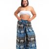 Plus Size HaremPants | Plus Size Divine Elephant Wrap Palazzo Style Harem Pants In Blue