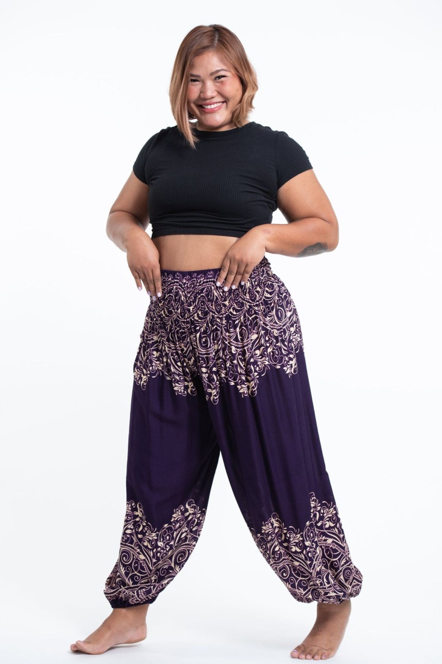 Plus Size HaremPants | Plus Size Vines Women'S Harem Pants In Purple