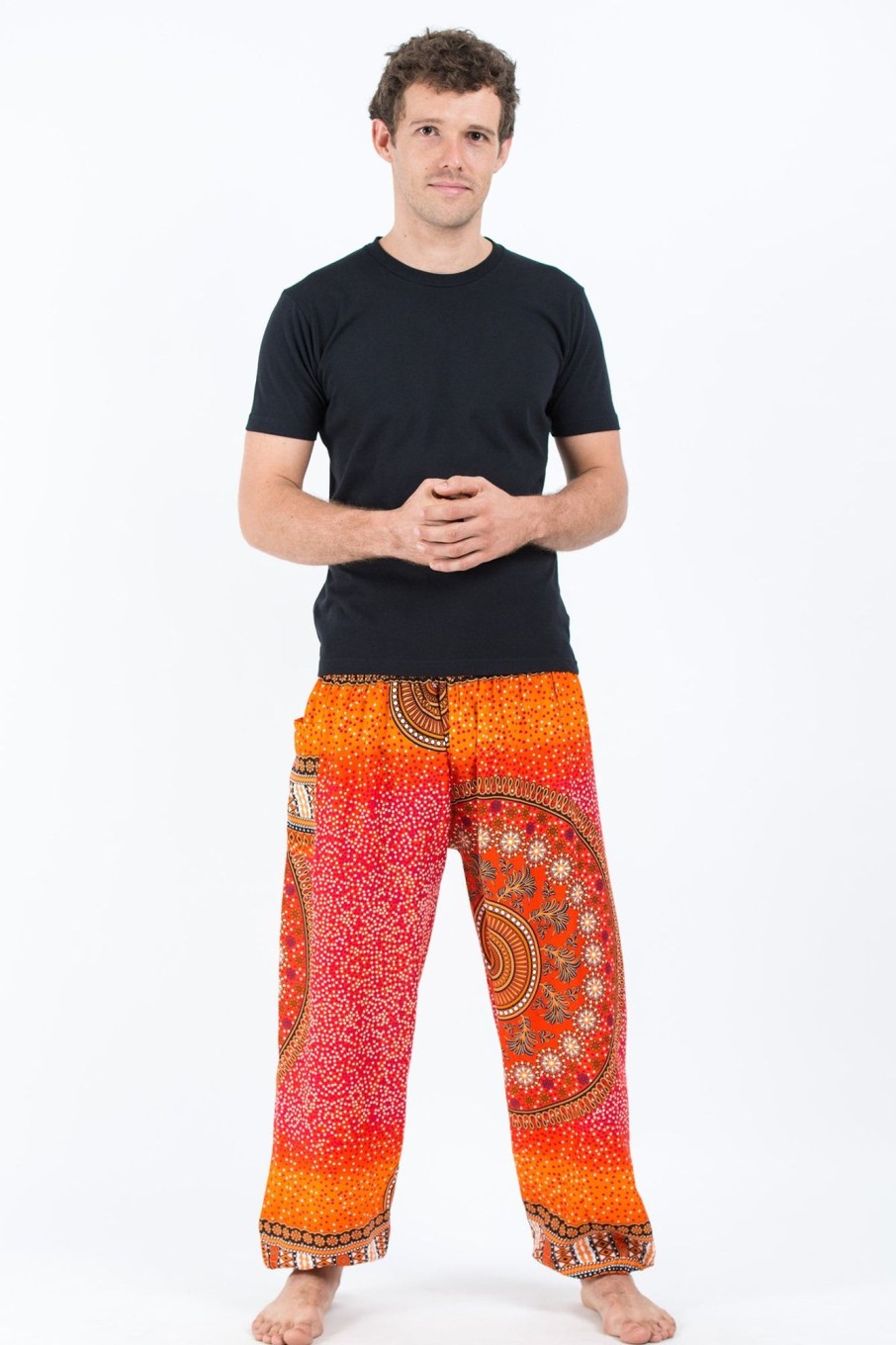 Men HaremPants | Tribal Chakras Men'S Harem Pants In Orange