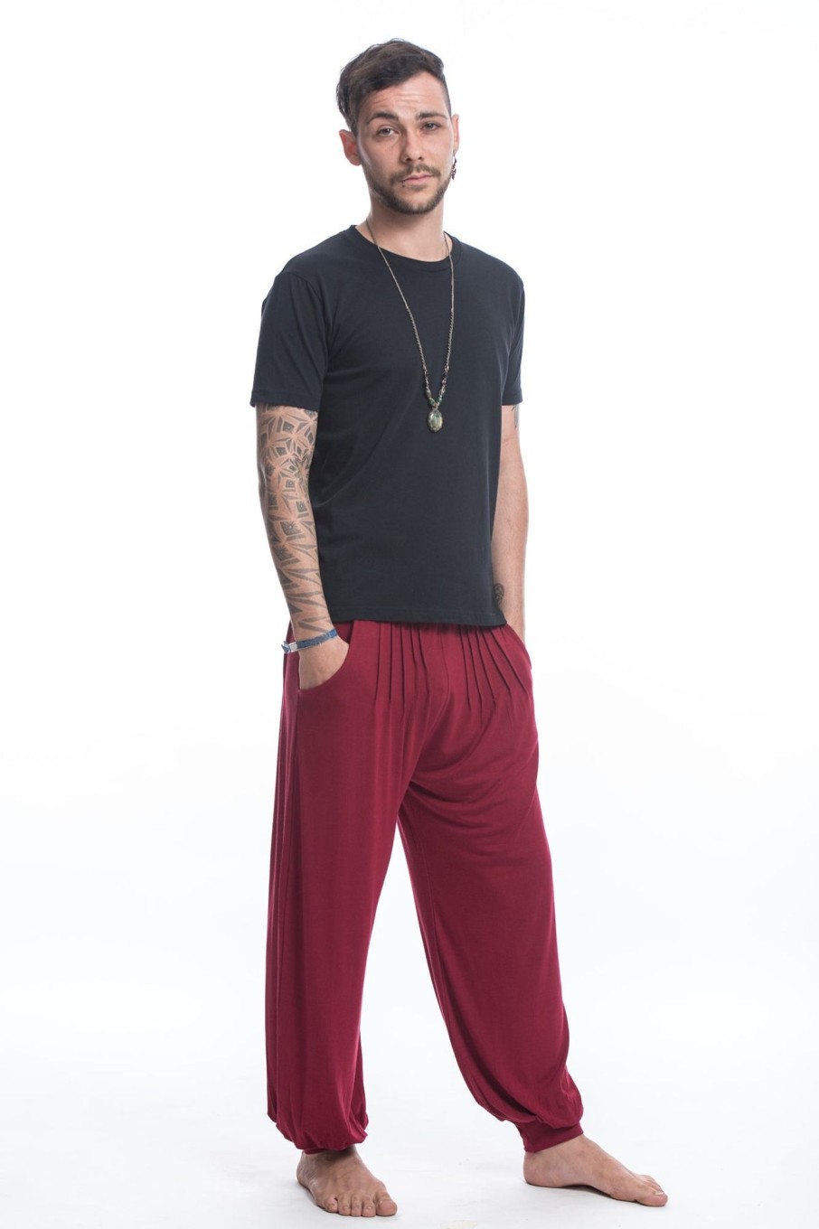 Men HaremPants | Cotton Men Harem Pants In Solid Red