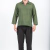 Men HaremPants | Mens Yoga Shirts Collar V Neck In Olive