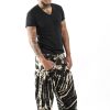 Men HaremPants | Tie Dye Cotton Men Harem Pants In Black White Black And White