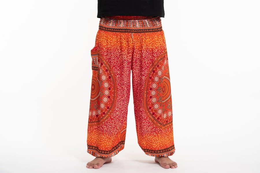 Men HaremPants | Plus Size Tribal Chakras Men'S Harem Pants In Orange