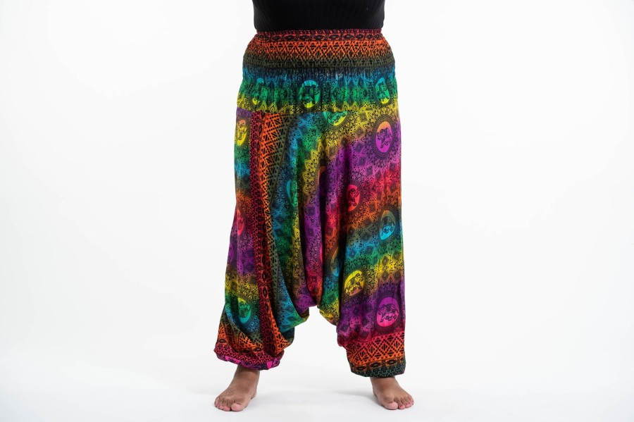 Women HaremPants | Plus Size Rainbow Elephant 2-In-1 Jumpsuit Elephant Pants In Purple