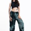 Women HaremPants | Women'S Tie Dye Drawstring Yoga Massage Cropped Pants In Dark Teal