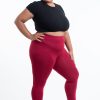 Plus Size HaremPants | Plus Size Solid Color Cotton Leggings In Red