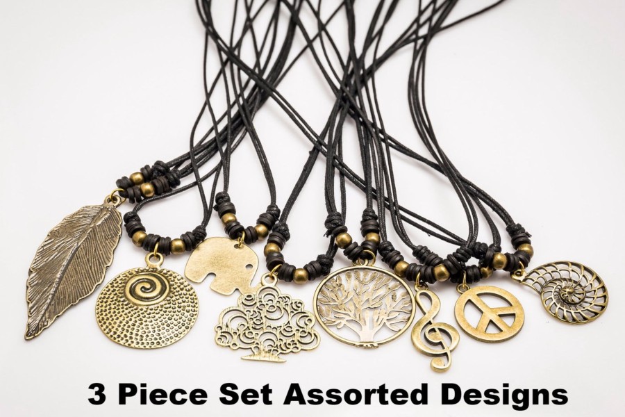 Accessories HaremPants | Hand Made Brass Necklace 3 Pcs. Pack Multi