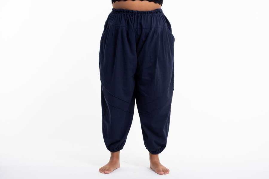 Women HaremPants | Plus Size Genie Women'S Cotton Harem Pants In Navy